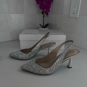 Betsey Johnson Sparkling Silver Heels